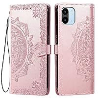 HONLEN Custodia per Redmi A1 / Redmi A2 Cover, (6.52 Inches) Premium PU Pelle Wallet Magnetica Flip Case con Stampata Mandala, 3 Slot Schede, Stand Cover