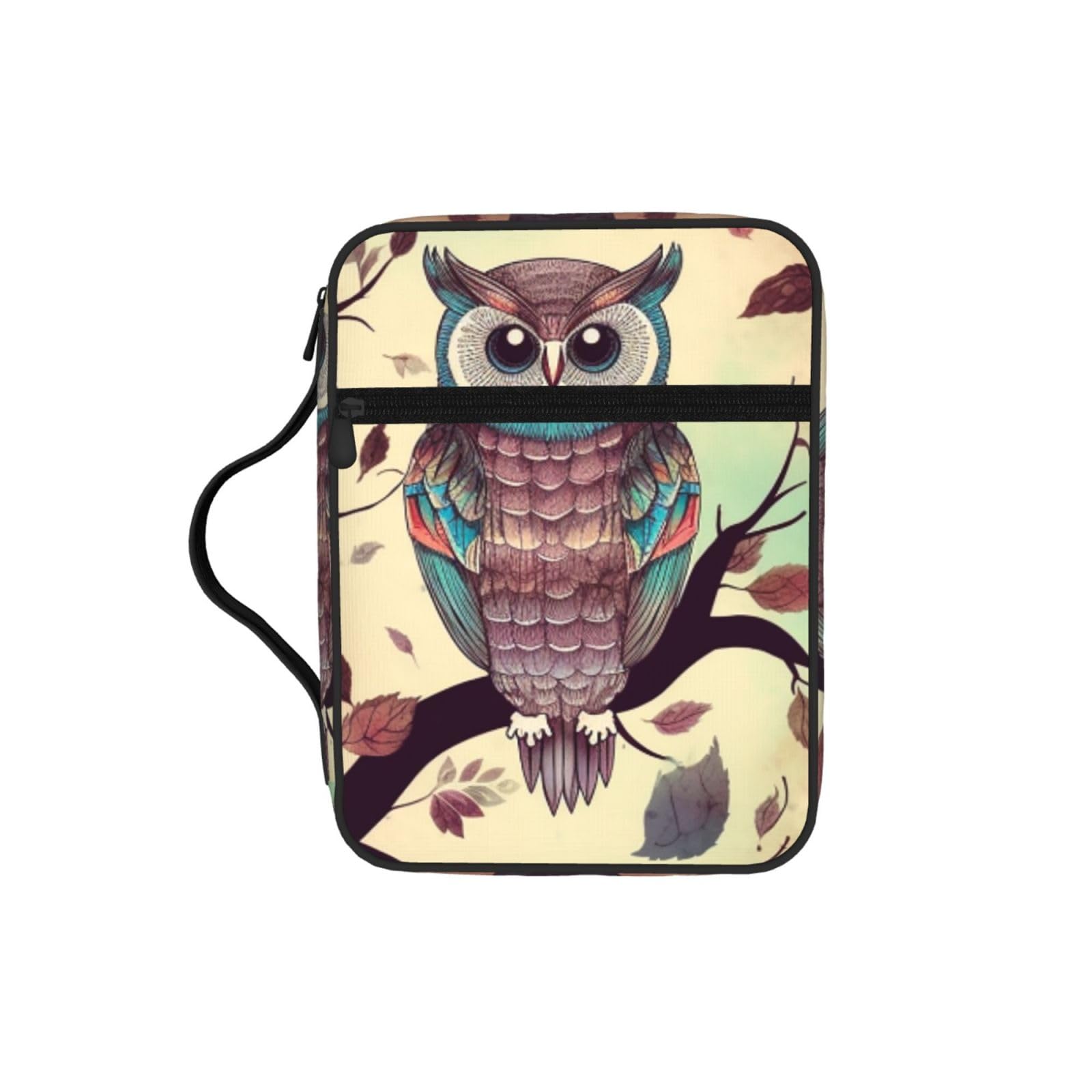 Owl Tree Branch Bible Cover Case Waterproof Bible Bag With Handle Organizer Storage Book Cover For Bible Study