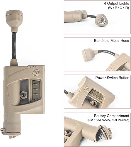 Miniatura 2 de rdzzwxw Luz táctica para casco militar luz de señal de supervivencia LED 4 en 1 para exteriores con 2 accesorios reemplazables para casco para