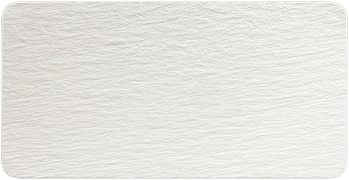 10-4240-2281 Manufacture Rock Blanc Rectangular Serving, White Presentation Plate for Meat, Fish and Vegetables, Premium Porcelain