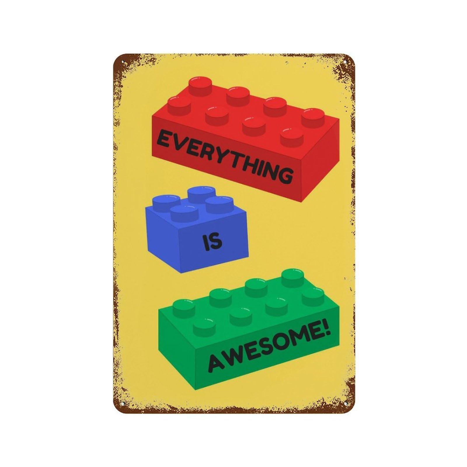 xiaoxiaoshen The Everything Is Wonderful Poster, Inspiring Motto Wall Decor Art Metal Tin Poster Modern Home Decor Art Home Bar Shop Decorations Vintage Sign 30x20cm
