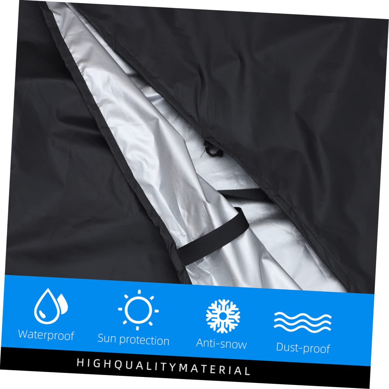 Housse de Chaise Imperméable 2 Pièces en Polyester Noir pour Extérieur