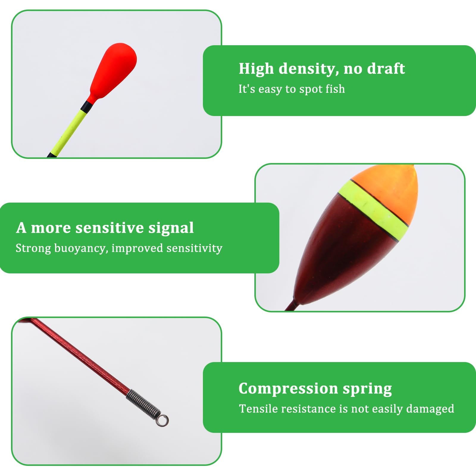 SKIKHN Angel Posen Set - 10 Schwimmer + Blei + Wirbel Komplettset