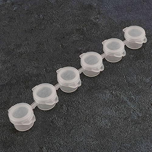 NINGWANG 8 Strips/48 Pots 3Ml Empty Paint Strips Paint Cup Pots Plastic for Classrooms Schools Arts Crafts Supplies
