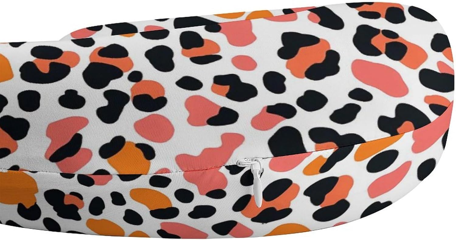 Leopard Pattern Colorful Memory Foam Pillows U Shaped Travel Neck Pillow