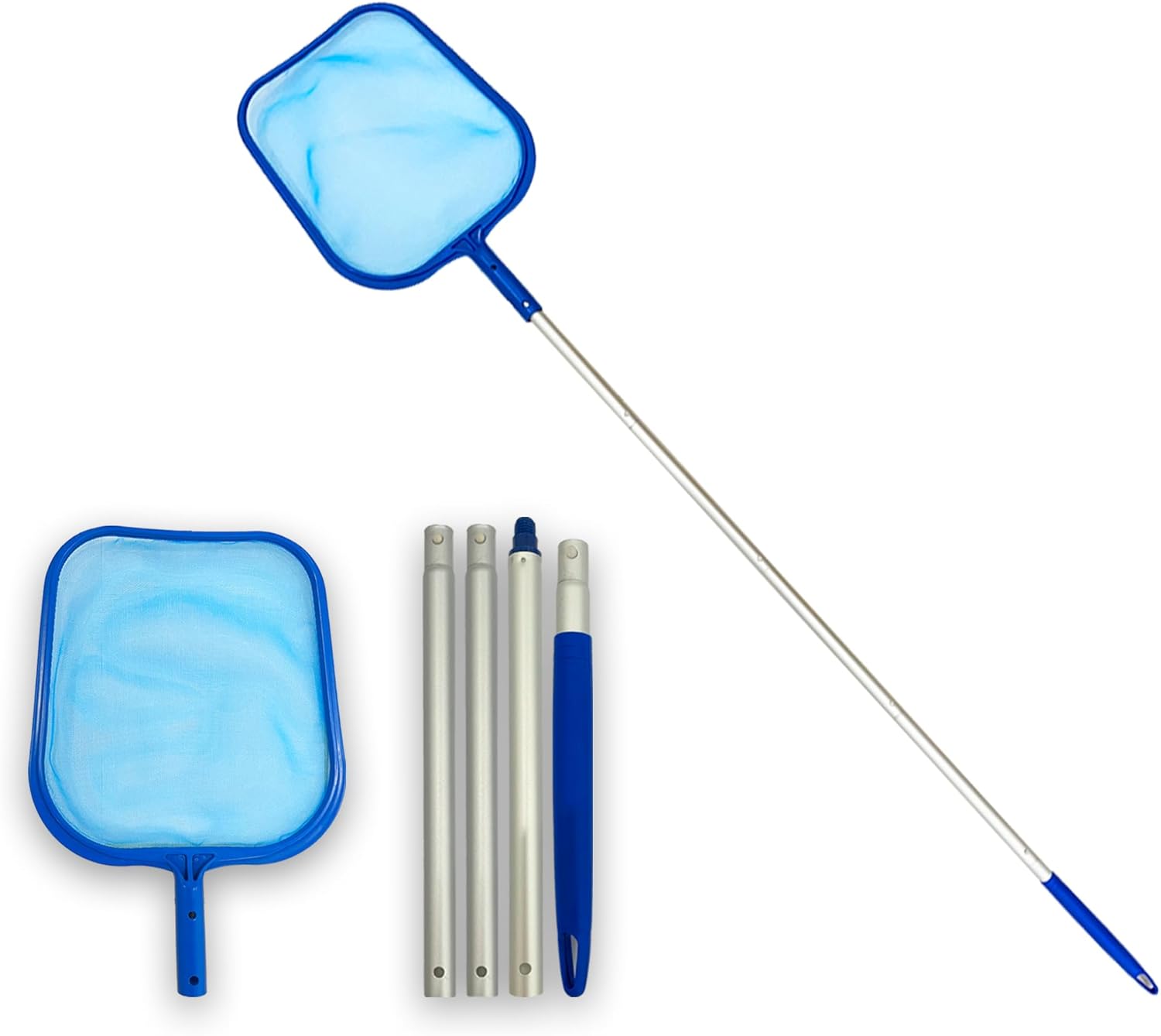 MAYGO Pool Skimmer 60IN Long,5Section,Fine Mesh Netting