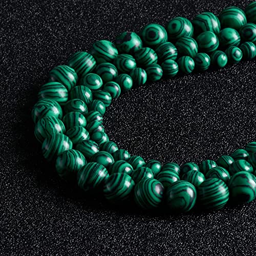 Image of 51pcs Natural Beads Round Malachite Gemstone Beads Loose Beads 8 MM || Feng Shui ||Reiki || Dana Firangi || Guardian Stone || दाना फिरंग रत्न