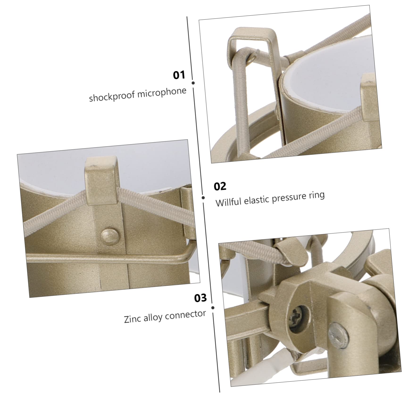 VANZACK 2pcs Condenser Microphone Shockproof Mount Mic Clip Holder for Studio Use Compatible with Microphones for Broadcasting and Voice Recording Applications