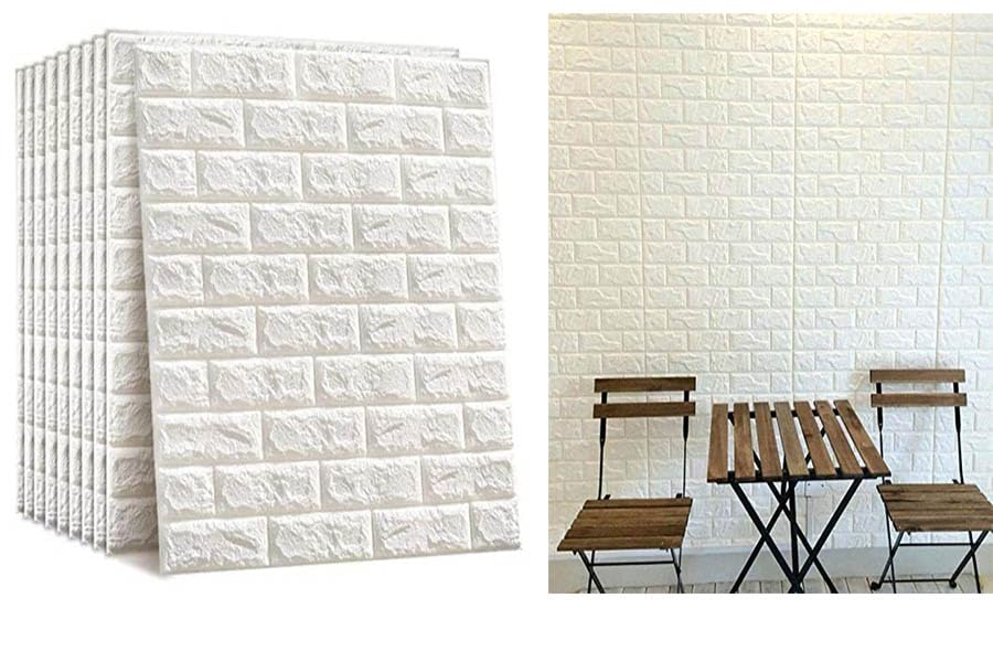 DISENO Self-Adhesive Waterproof PE Foam 3D Wall Panels Wallpaper Sticker for Bathroom, Living Room, and Home Decoration (White, 70 X 77 cm) Pack of 10 (B0CTKP3LSF) Amazon Price History, Amazon Price Tracker