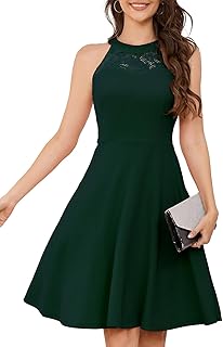 Women Cocktail Prom Wedding Dress Halter Lace Evening Party Short Vintage Homecoming Dresses