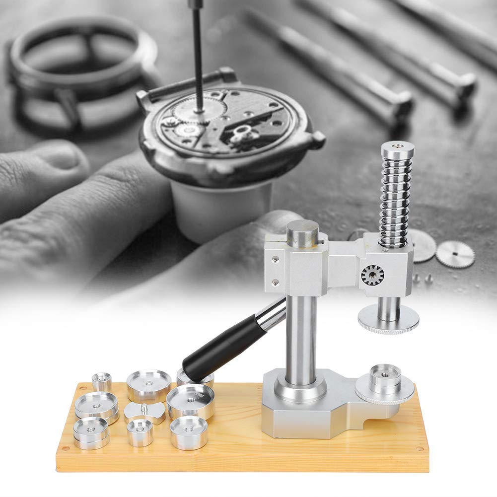 Juego de prensa de reloj, prensa de reloj profesional, cierre de relojero, batería de reloj, reemplazo de cubierta trasera, herramienta de reparación de prensatelas, juegos de herramientas manuales