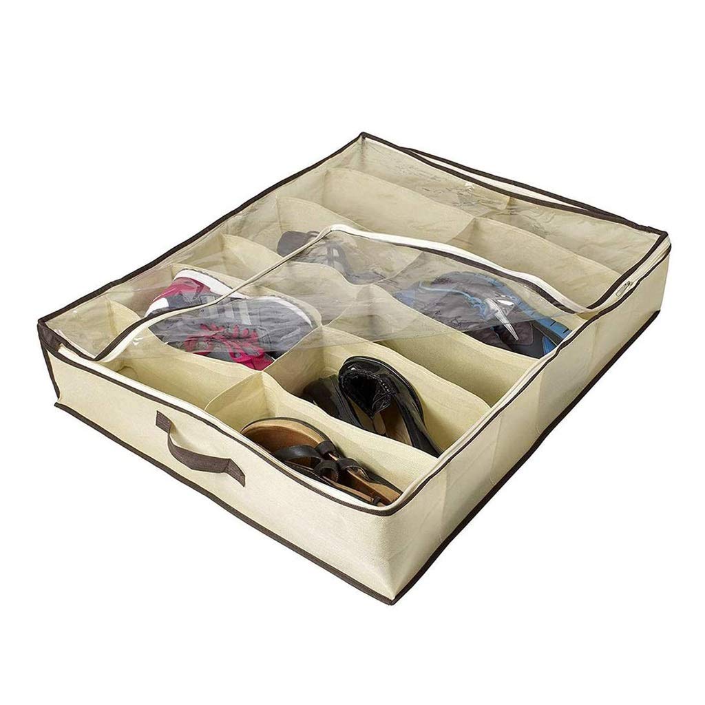 Boîte de rangement sous le lit avec couvercle transparent anti-poussière
