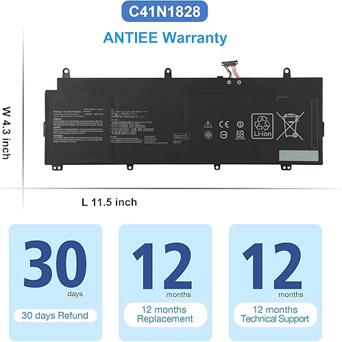 Miniatura 6 de ANTIEE C41N1828 - Batería para portátil ASUS ROG Zephyrus S GX531 GX531G GX531GW GX531GV GX531GWR GX531GX GX531GXR GX531GX-XB76 Series