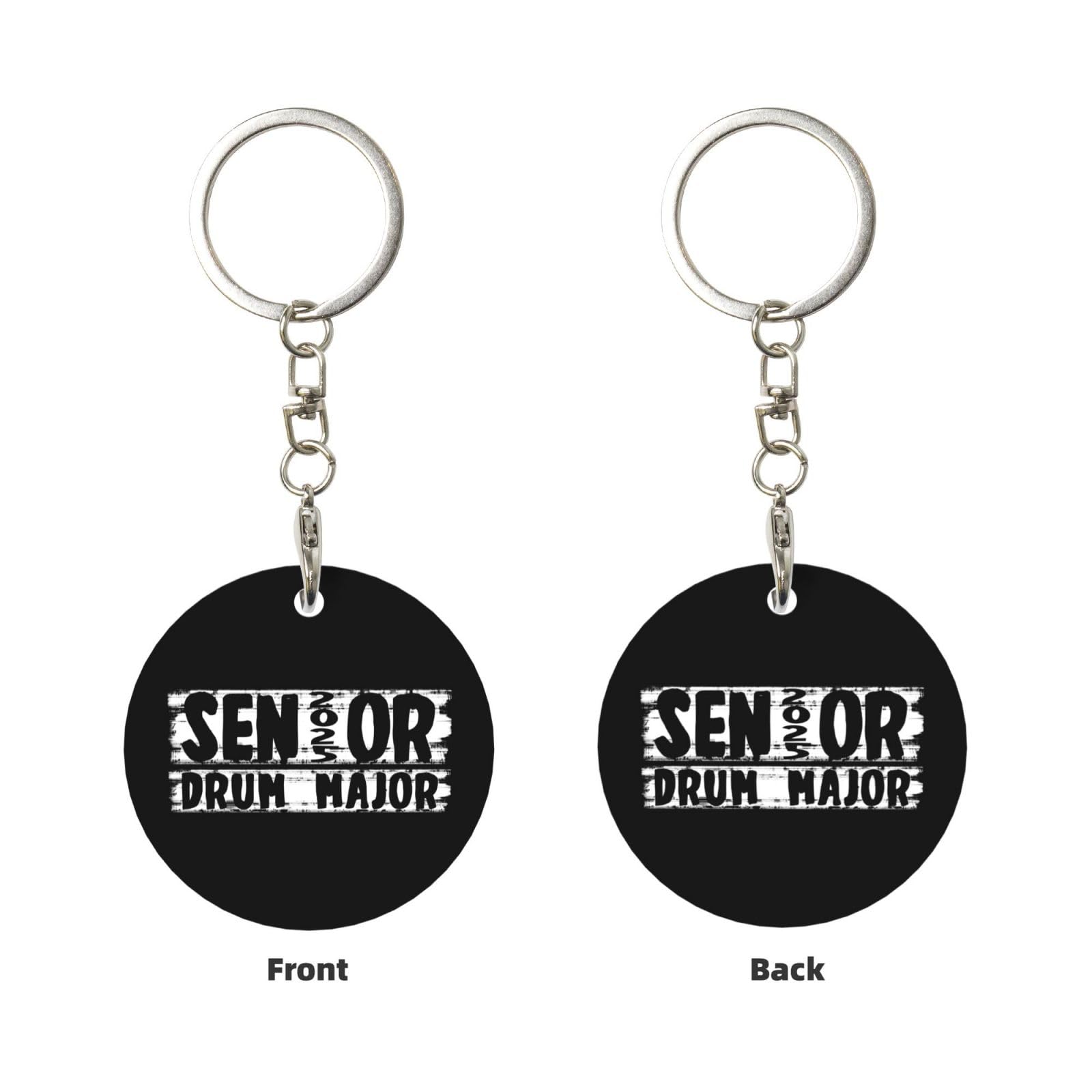 Kangweida Senior 2025 Drum Major Durable Aluminum Round Keychain Stylish Useful