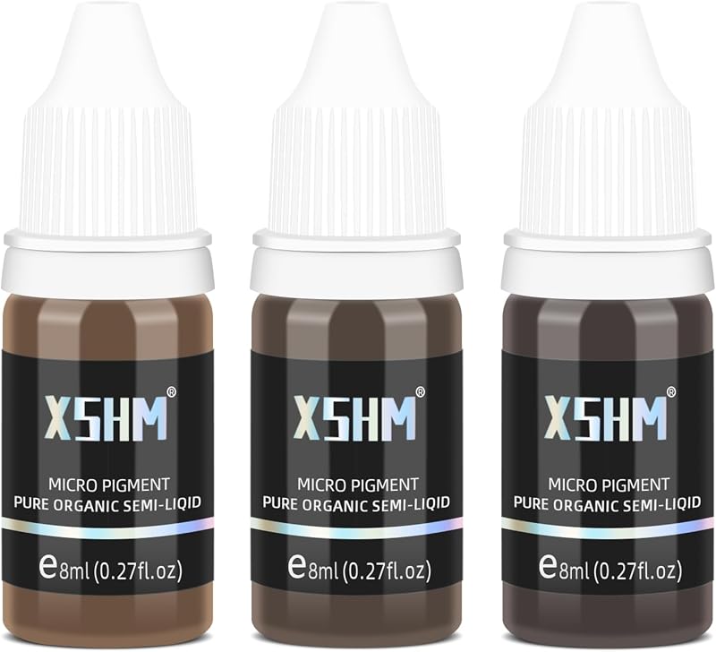 ATOMUS Pigmento para microblading em 3 frascos de 8 mL AT-210, Black Coffee, Dark Coffee e Light Coffee