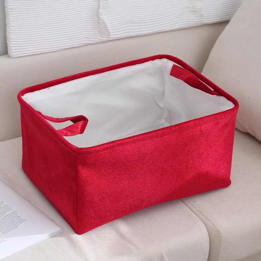 MAQIAO – Cesto Portaoggetti Pieghevole In Tela, Con Manici, 38x26x23 Cm, Grigio E Marrone, Per Casa, Ufficio E Armadi - 5