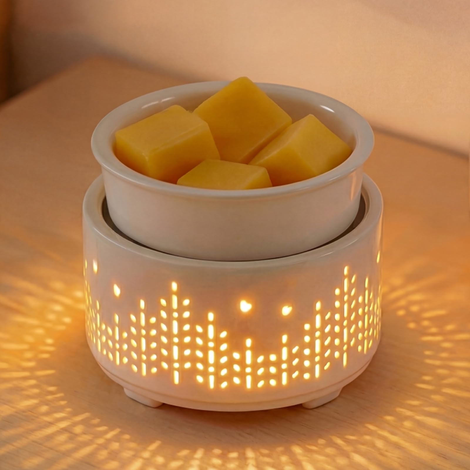 Calentador de cera de cerámica Maromamix con luz de 7 colores para hogar