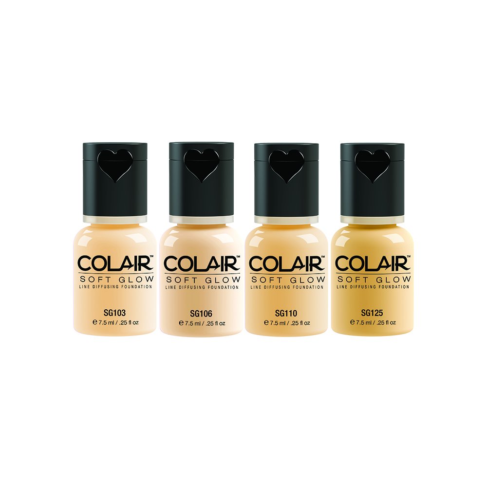 Dinair Airbrush Makeup Foundation | 4pc Fair Shades Set | Soft Glow: Matte Finish | Size 1/4 oz.