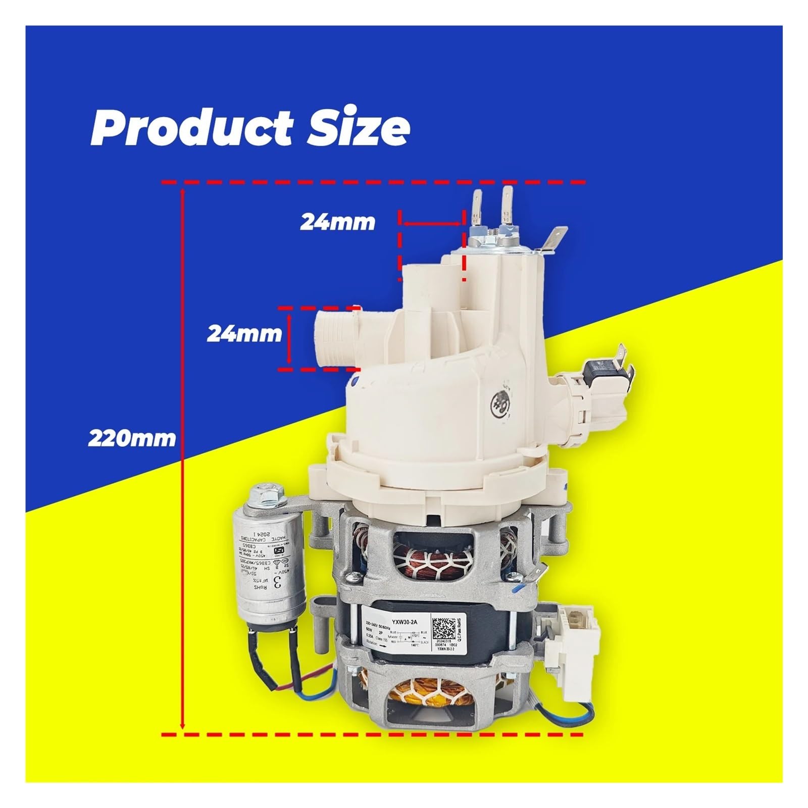 Bomba De Circulación For Lavavajillas Midea YXW30-2A/YXW30-2A(L)