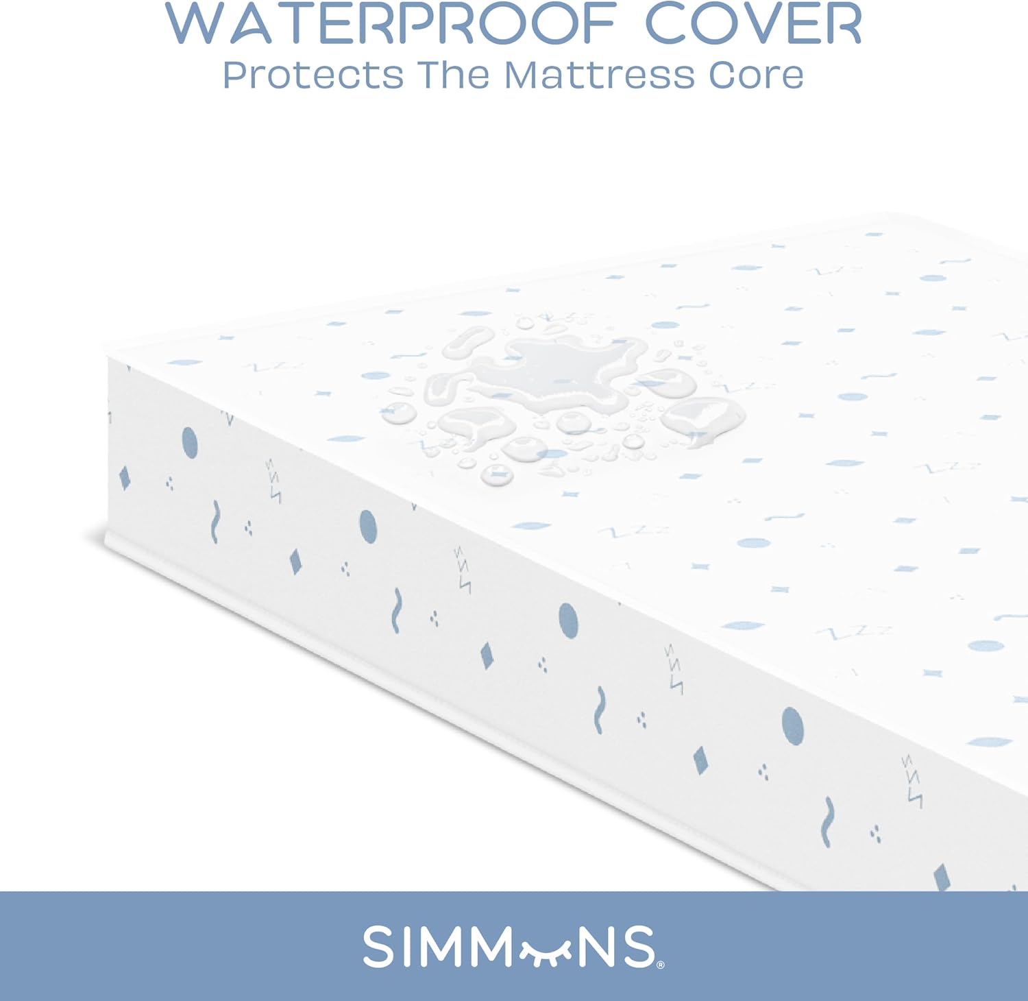 Simmons Kids Quiet Nights Dual Sided Baby Crib Mattress & Toddler Mattress - Sustainably Sourced Core - Waterproof - Hypoallergenic - GREENGUARD Gold Certified (Natural) - Ideal Firmness - Made in USA