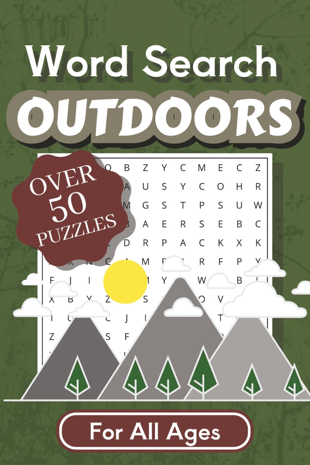 Outdoors Word Search Puzzle: 50+ Word Searches about Animals, Camping and More | 6x9 Inches, 110 pages | Solutions Included