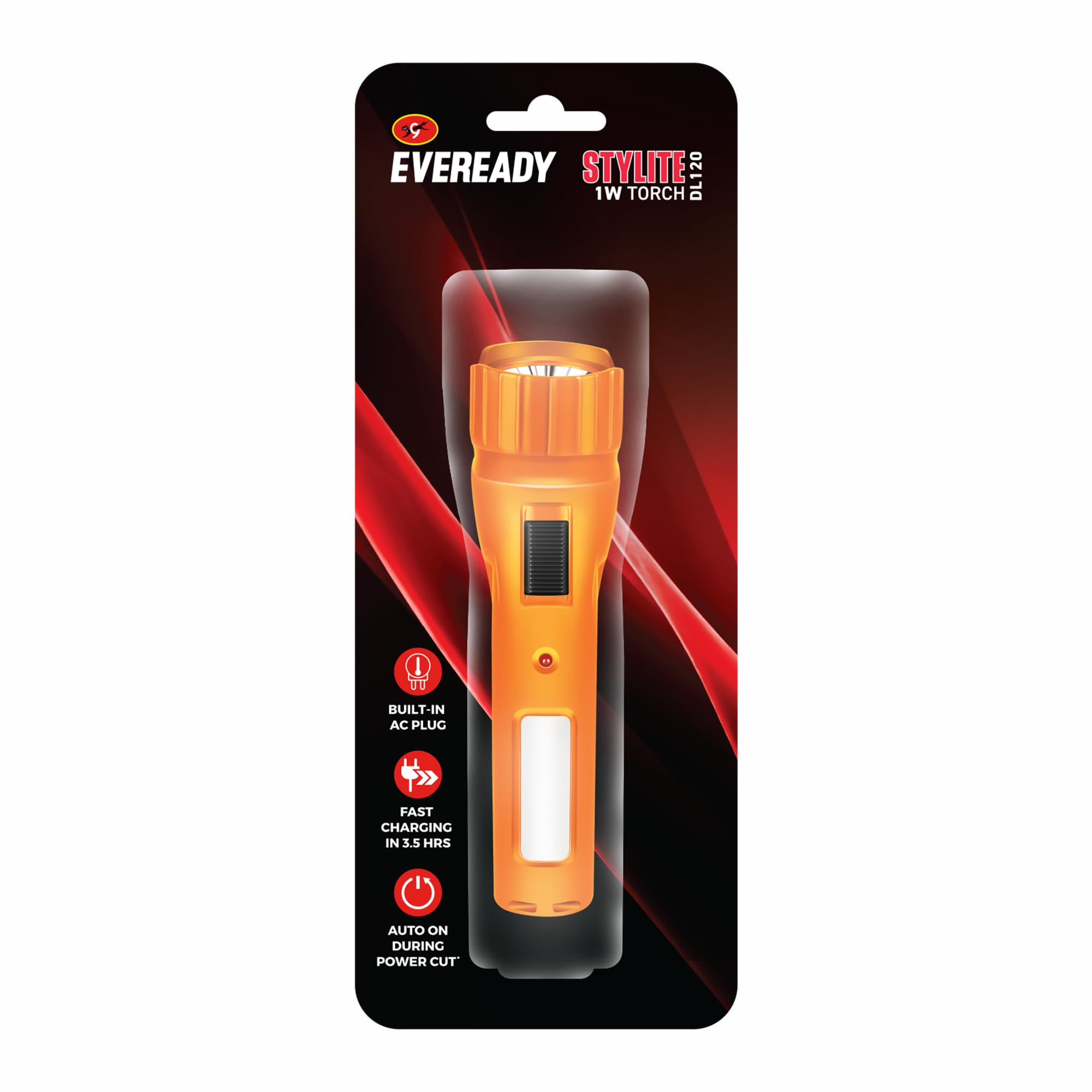Eveready Stylite DL120, Rechargeable 1W Emergency Torch with 1W Sidelight, Easy Plug-in Charging, Auto On Function, Durable ABS Body, Overcharge & Deep Discharge Protection, Powered by Li-Ion Battery-image-33
