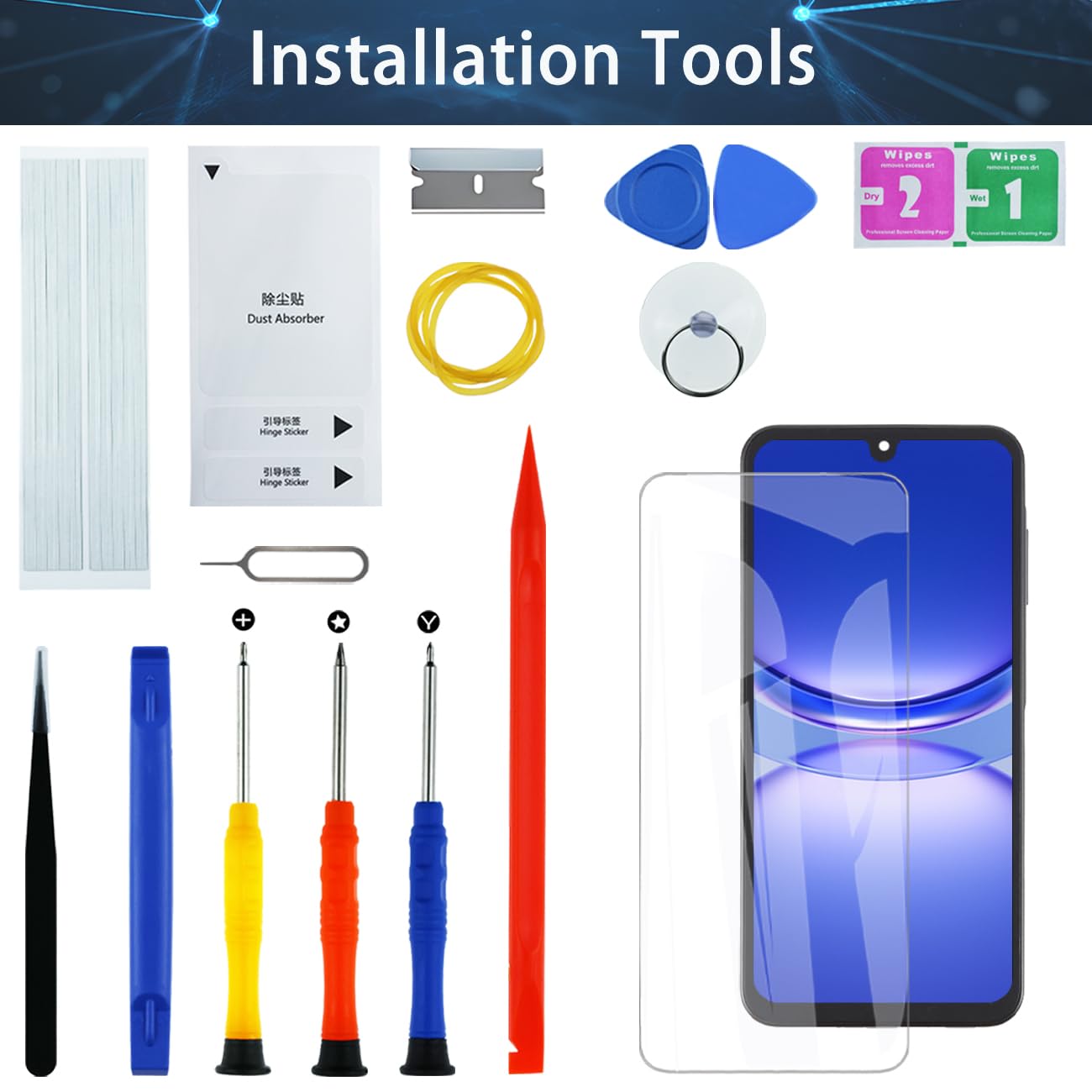OLED - Display LCD per Samsung Galaxy A26 5G, originale A266B A266B/DS A266E, kit di riparazione (nero con cornice)