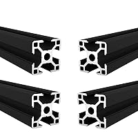 Vista 1 de Extrusión de aluminio 3030 de 20.08 pulgadas / 20.079 in de longitud, ranura en T, color negro, paquete de 4 unidades, aluminio extruido de 1.181 in