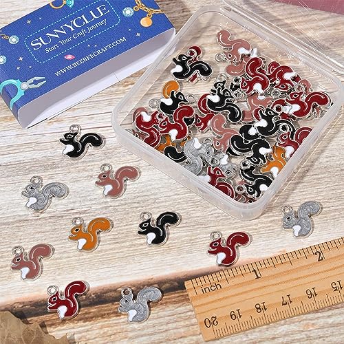 SUNNYCLUE 1 Box 50Pcs Thanksgiving Charms Squirrel Charms Bulk Squirrel Charm Christmas Pine Cone Animal Charm Autumn Fall Charms Harvest Charms for jewellery Making Charms Craft Thanksgiving DIY Gift - Image 3