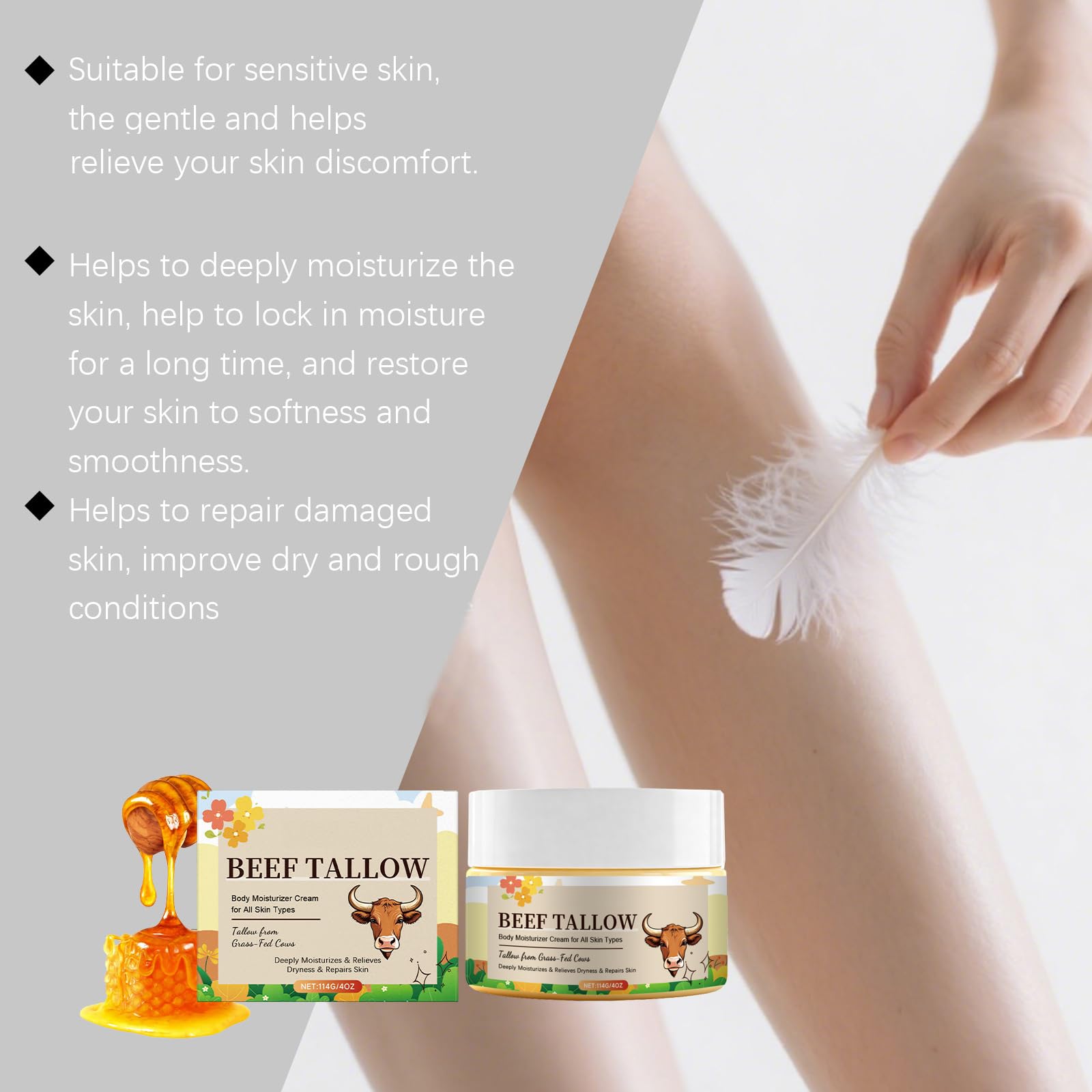 Crema Corpo Con Sebo Di Manzo Di Weiderindern – Cura Intensiva Idratante Per Pelle Secca, Balsamo Idratante Nutriente Con Burro E Miele, Adatto Per Viso E Corpo (6 pezzi)