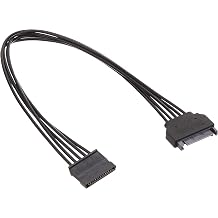 AINEX SA-047SAB-BK Serial ATA Power Extension Cable, 11.8 inches 30 cm, Black