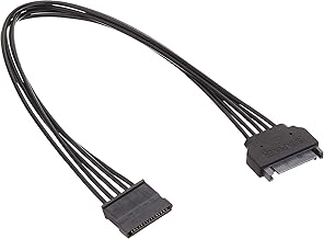 AINEX SA-047SAB-BK Serial ATA Power Extension Cable 11.8 inches (30 cm), Black