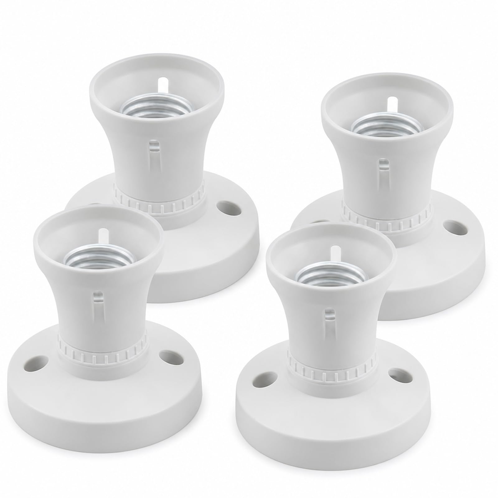 Buuraqq 4Pcs E27 Ceiling Rose Lamp Holder Pack for Light Fitting