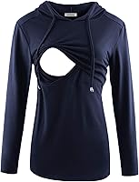 Vista 32 de GINKANA Sudadera con capucha para mujer, manga larga, lactancia materna, ropa casual