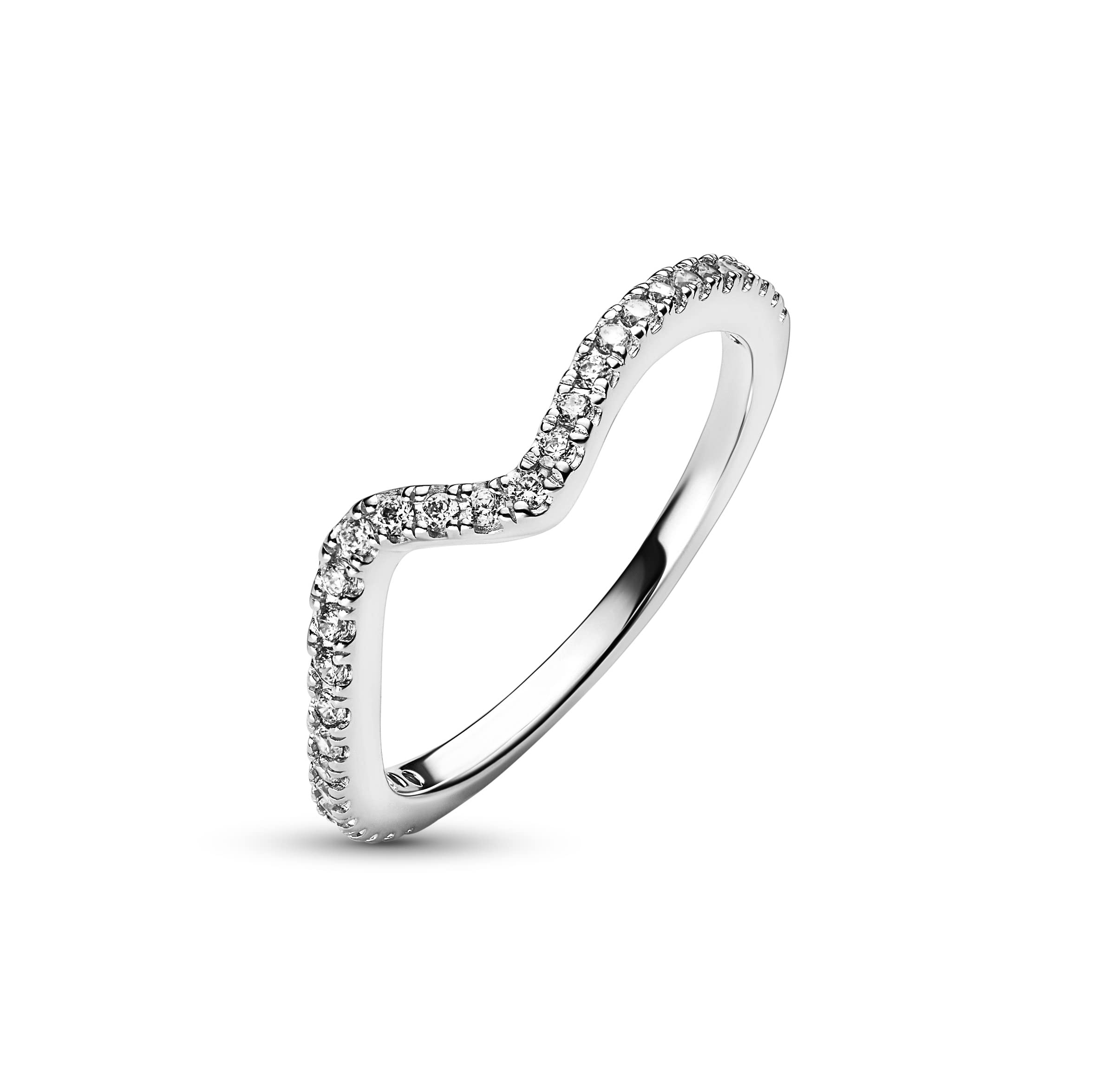Pandora Timeless - Anello Onda in argento sterling, con pietre di zirconia cubica incolori