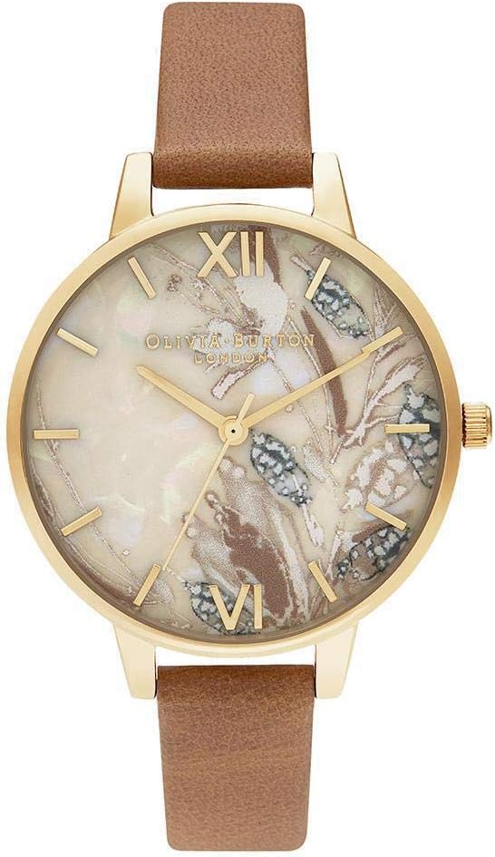 Womens Quartz Wrist Watch, Analog and Leather OB16VM39, Beige