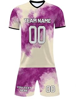 Custom Soccer Uniform - Personalized Name，Player Name，Number Sports Uniform for Adults