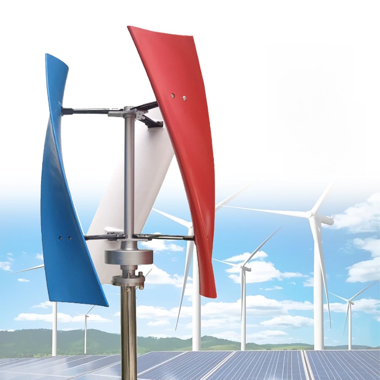 Ofyphth Wind Turbine Generator Kit, Vertical Axis Wind Turbine Kit, Vertical Axis Wind Turbine for Home, with MPPT Controller, for Solar Wind Power Manufacturer Equipment. B-12V
