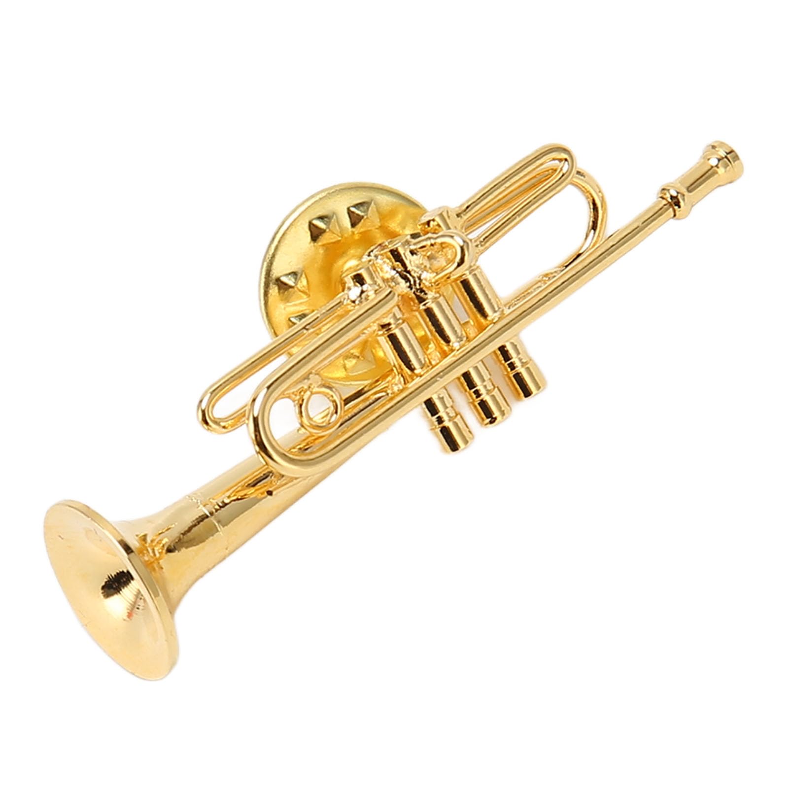 Broche de Saxophone, 4.3cm Broche Miniature Trompette Revers en Laiton Doré, Broches Instrument de Musique avec Boîte de Rangement Doublée de Velours Rouge