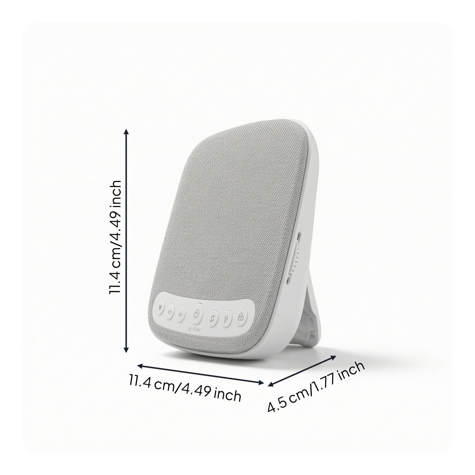 Amagogo Sleep Aid Machine de Sommeil Appareil Générateur Sonore Aide au Sommeil Design Tissu Tissé Gris Corps Blanc Moderne Convient à Décor de Chambre Hôtel Hébergement