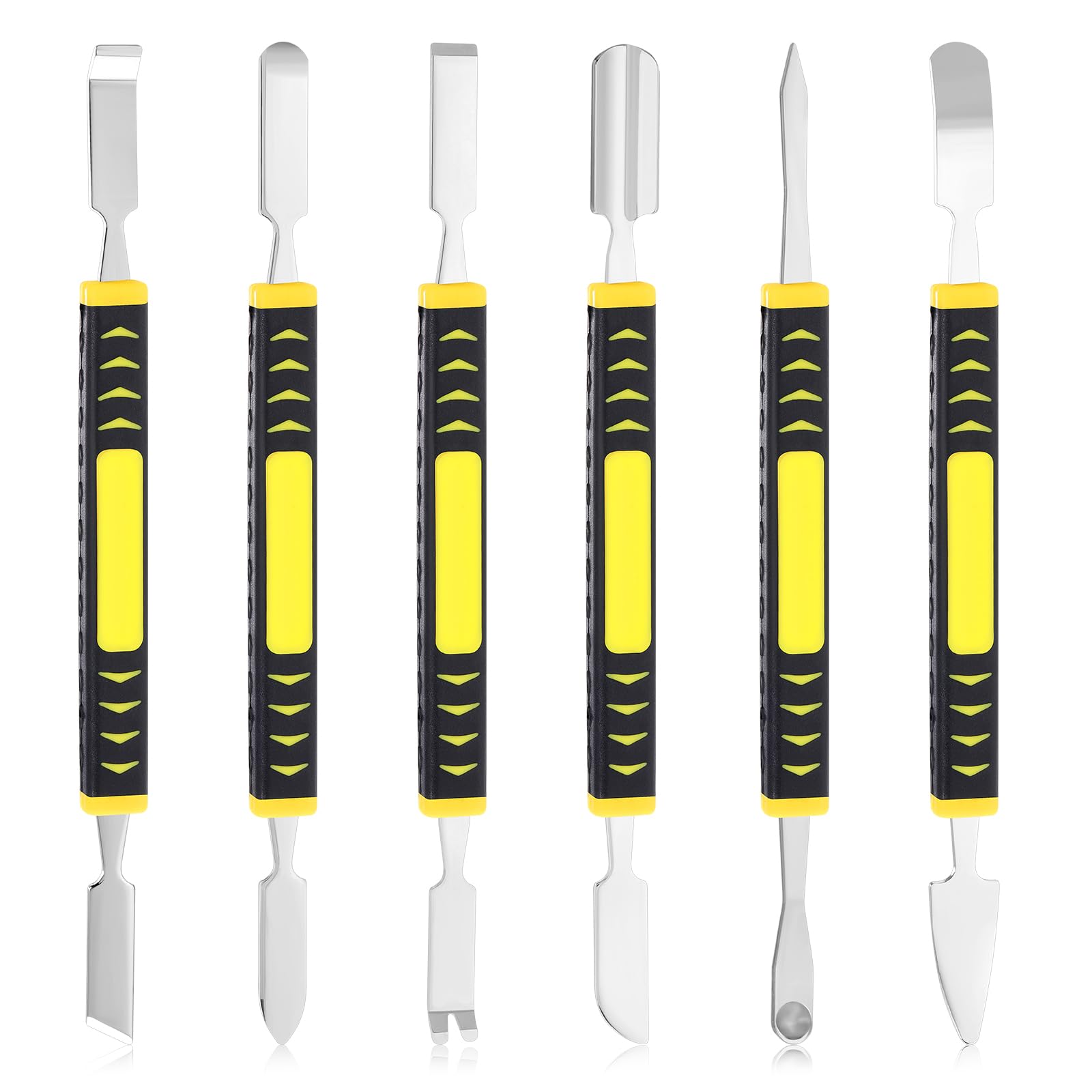 Metal Spudger 6-Piece Set, Small Metal pry Bar Set Electronic Product Repair Tool Kit Household Appliance Removal Tool for Cell Phone Computer Eyeglasses Small Digital Appliances