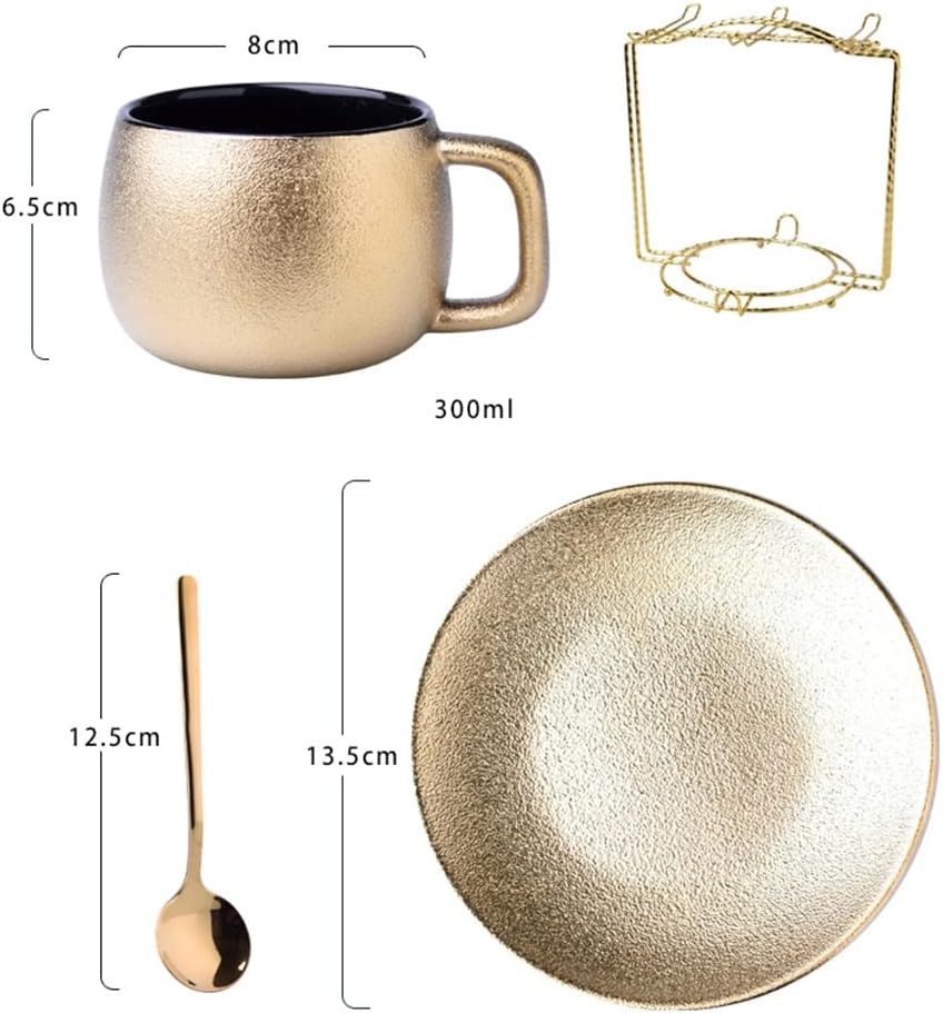 Coffee cup set home simple tea Nordic afternoon flower water mug with spoon(1 set)