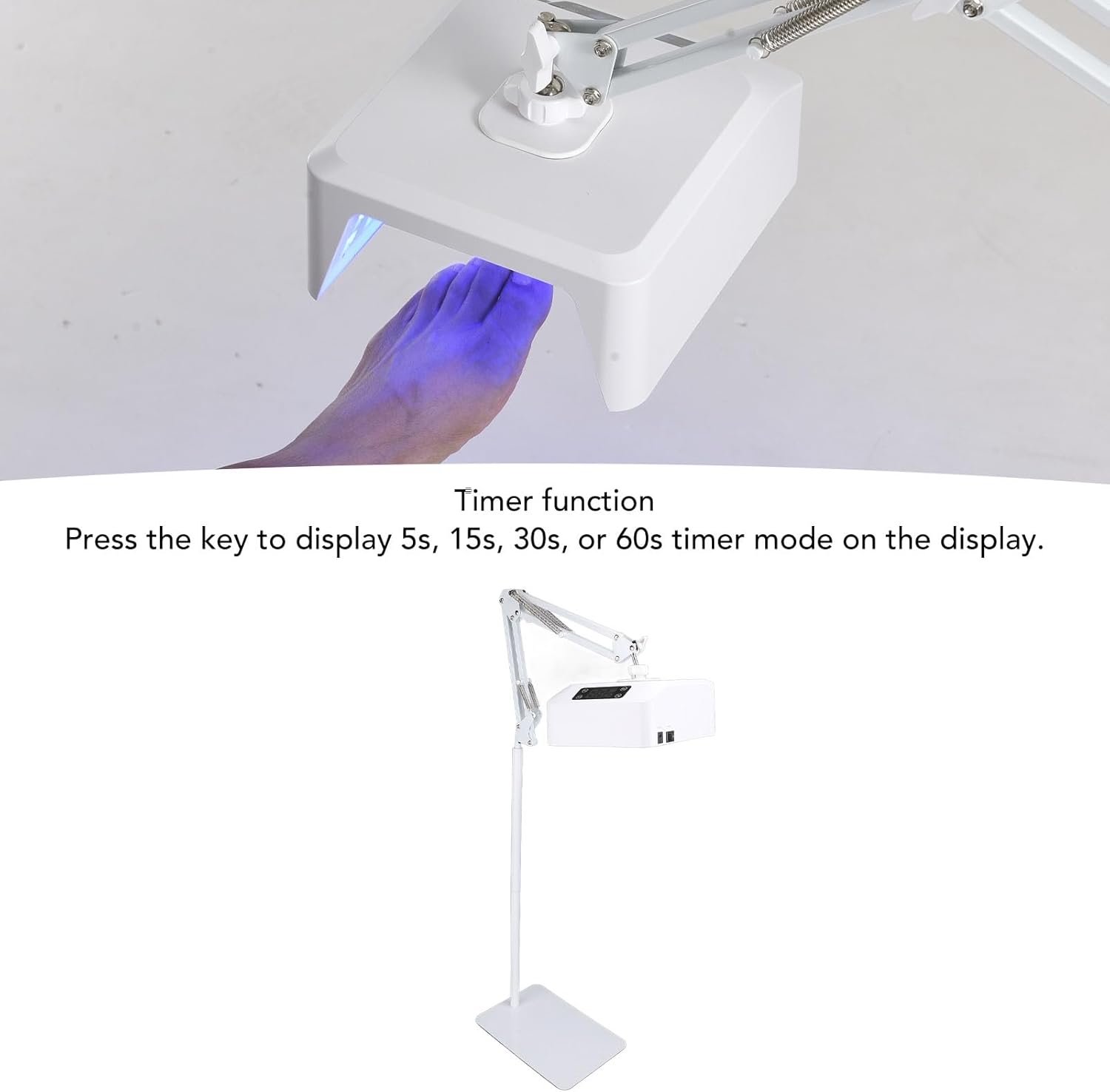 UV LED Nail Lamp for Foot, Pedicure Manicure Lamp, Wire Less Nail Gel Polish Curing Light, 39LEDs Rotating Nail Dryer Lamp Pedicure Tool with Timer for Foot Nail Gel Polish