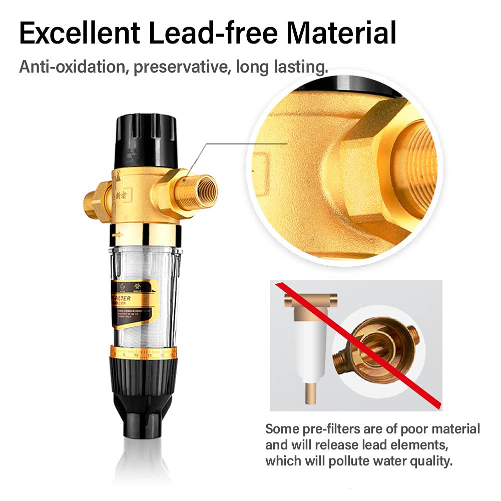 clean water Cxztcl Spin Down Sediment Water Filter 40 Micron Universal