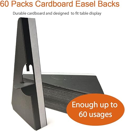 Miniatura 10 de Paquete de 60 caballetes de cartón autoadhesivos de 9 pulgadas, marco de fotos y soporte de caballete de arte, uso para fotos, letreros,