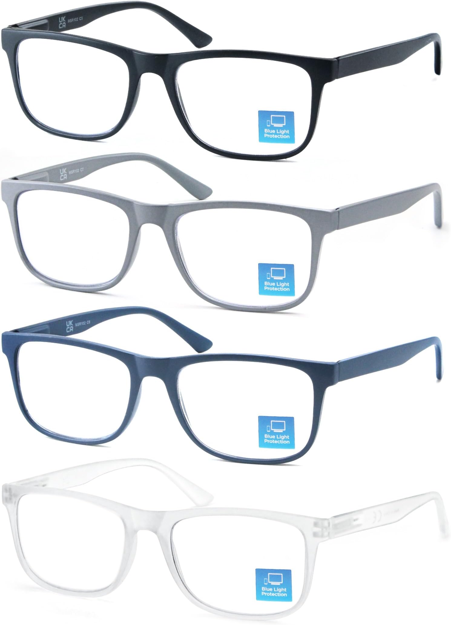 Blue Light Blocking Reading Glasses Men Large Wide Oversized Square Computer Readers Glasses for Big Head/Large Face