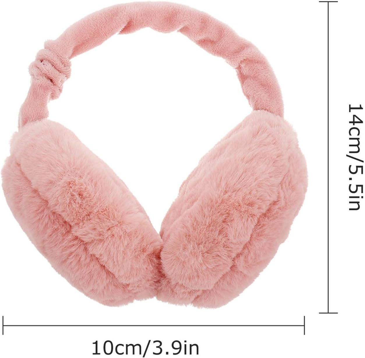 2pcs Folding Plush Winter Ear Muffs Windproof Ear Warmers Soft Covers for Men Women Cold Weather Protection