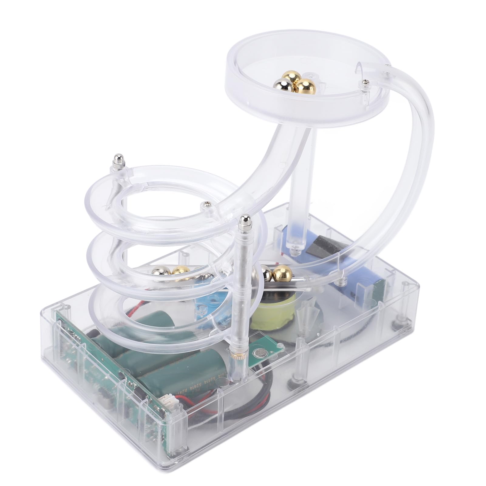 Kinetic Art Perpetual Motion Machine, Science Physics Gadgets Desktop Decoration, Perpetual Motion Simulator for Home Office, Non Stop Rolling Ball Toys (Clear)