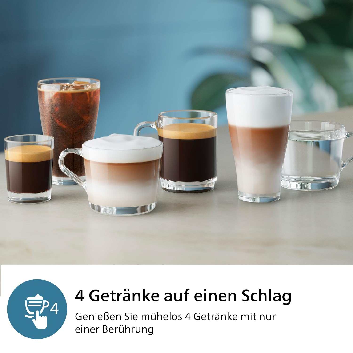 Philips 2300 Series Fully Automatic Coffee Machine - 4 Drinks, Modern Colour Touchscreen Display, LatteGo Milk System, SilentBrew, 100% Ceramic Grinder, AquaClean Filter, Matte... – Bild 3