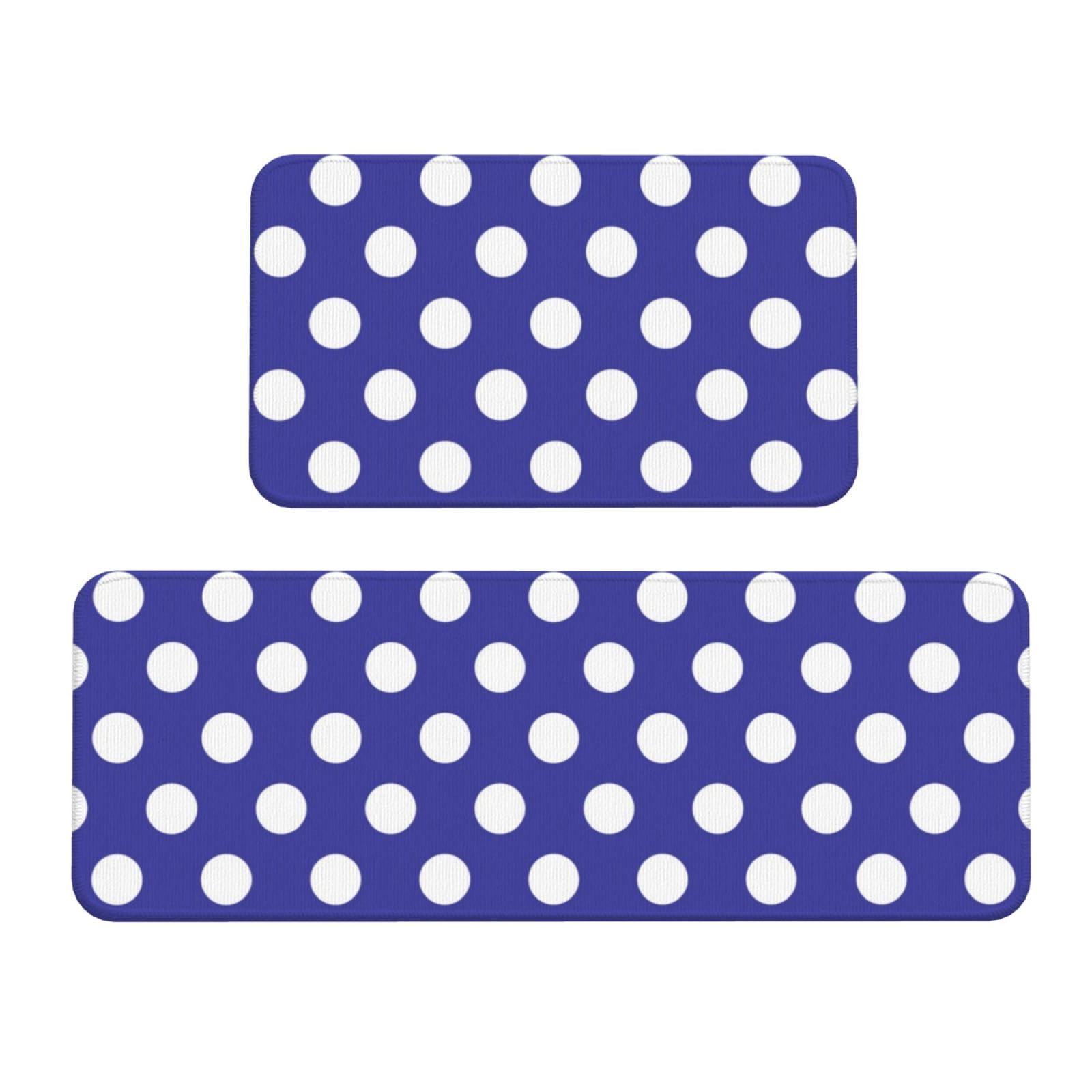 GVYGVY Antifatigue Kitchen Mats for Floor 2 Piece - Light Purple Polka dot Print (D) Kitchen Rugs Washable, Non Slip Runner Rug Standing Mat for Office/Bathroom/Laundry/Home Decor and Accessories